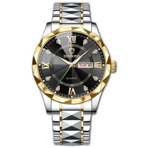 BINBOND Original Waterproof Men’s Business Watch | Luminous & Dual Calendar